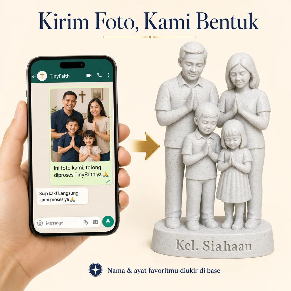 Kirim foto, kami bentuk — figurin putih custom dari fotomu